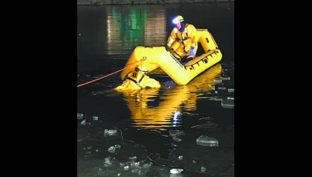 On Tuesday, Dec, 8 the Tea Fire Department did a training exercise on ice water rescue. The Department used special ice water rescue suits to help keep the rescuer warm and dry.